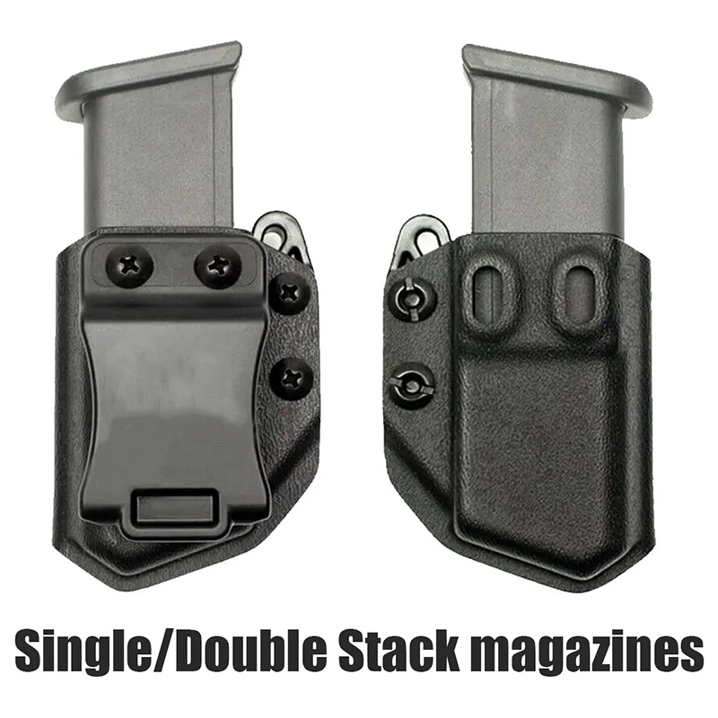 Magazine Holder Rack - IWB OWB 9 ミリメートル .40 ユニバーサルベルトクリップシングルダブルスタックマガジンポーチホルスター