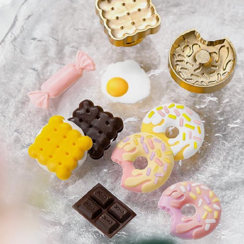 Wax Seal Stamp Set - ワックスシールスタンプ かわいいスタンプワックス スタンプ用ワックスラッカー シール用 グルメデザートシリーズ スタンプ