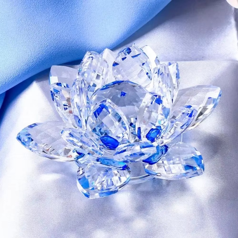 60-140mm クリスタル蓮の花の置物、蓮の花の装飾、多色 - Paper Weight Crystal のレビューと価格