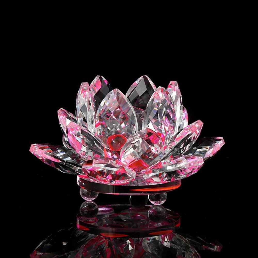 60-140mm クリスタル蓮の花の置物、蓮の花の装飾、多色 - Paper Weight Crystal のレビューと価格