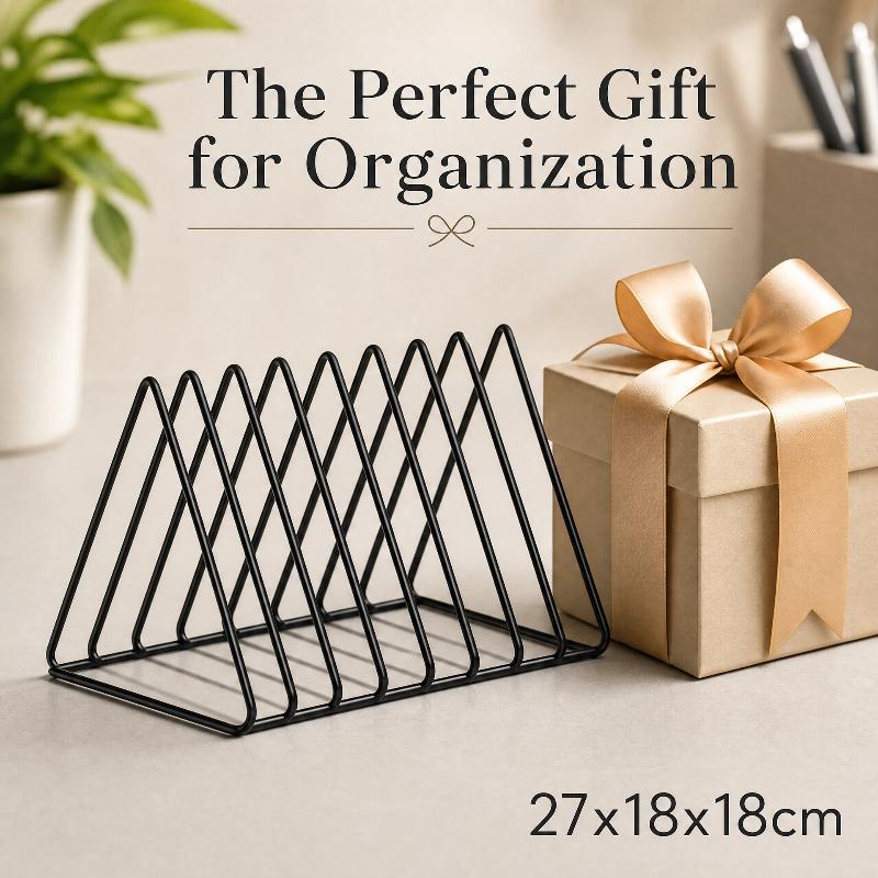 新しい5/9グリッド収納ラック 三角形鉄製ファイルオーガナイ - Magazine Holder Rack のレビューと価格