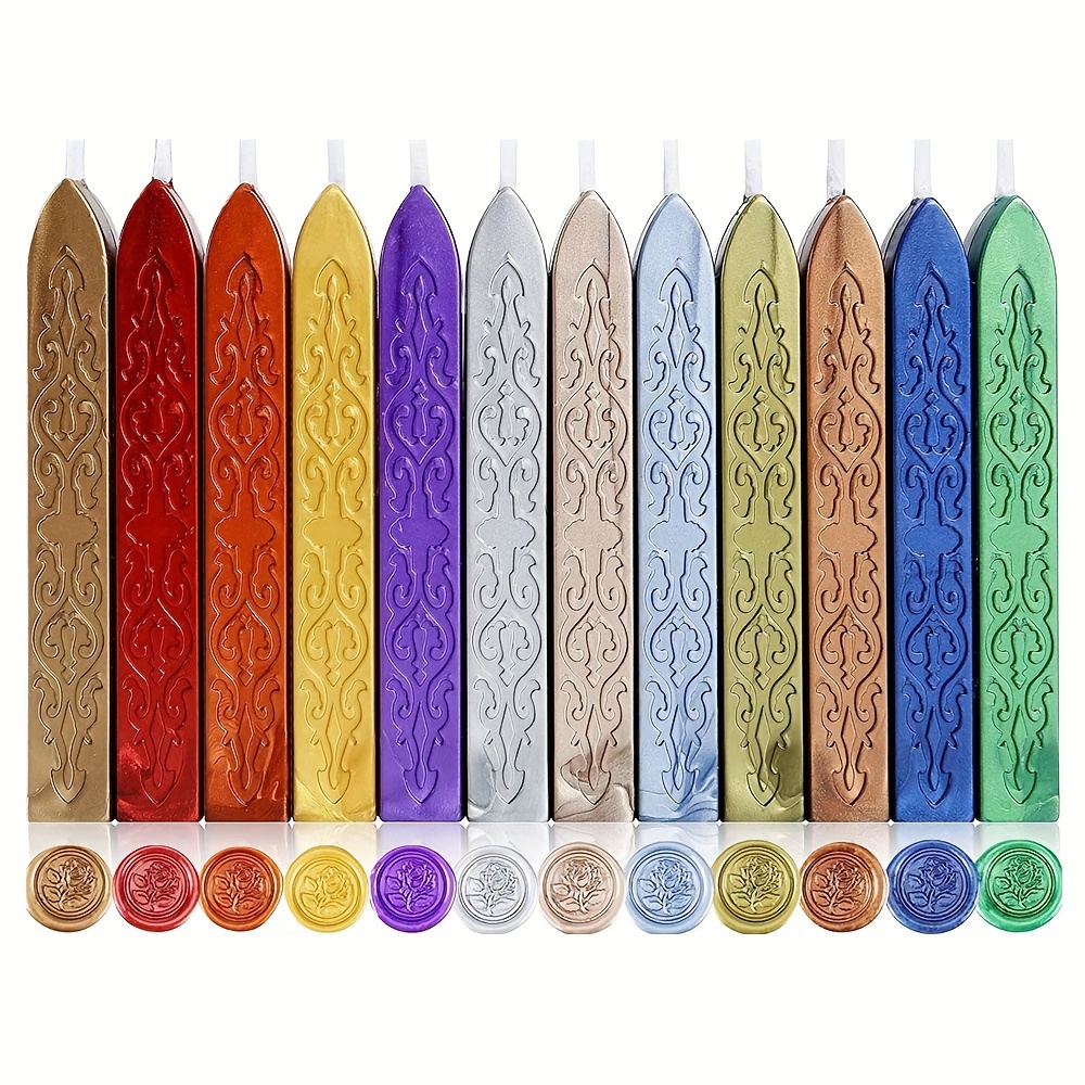 さまざまな色のワックスシール,シールスタンプ,招待状,招待状 - Wax Seal Stamp Set のレビューと価格