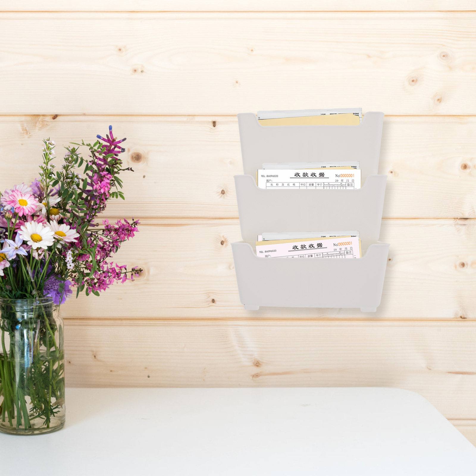 1個入り 透明壁掛けファイル整理ラック プラスチック製 ハン - Magazine Holder Rack のレビューと価格