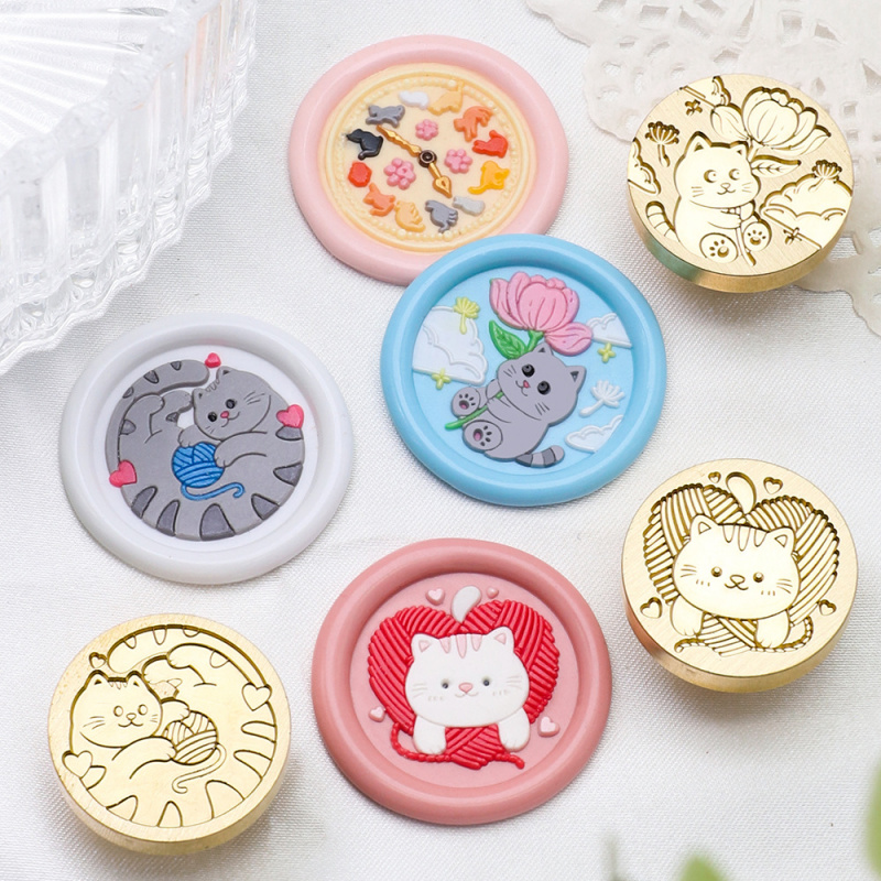 猫シリーズ 25mm チャプターワックスシール キュートな招 - Wax Seal Stamp Set のレビューと価格